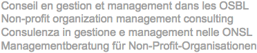 Conseil en gestion et management
                                  dans les OSBL